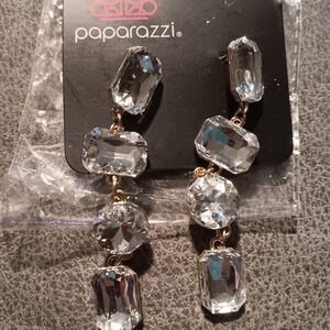 Paparazzi Gold and Silver Crystal Earrings